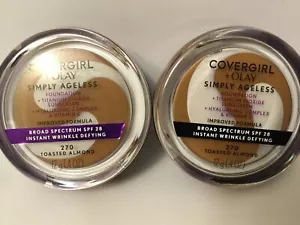2 X Covergirl Simply Ageless Foundation improved Formula 270-Toasted Almond, 12g - Picture 1 of 2