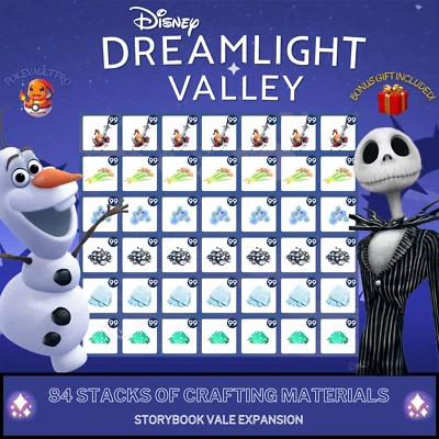 Disney Dreamlight Valley 84 Stacks of Crafting Mat-Storybook Vale + Bonus Gift💎 - Image 1 of 4
