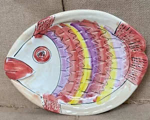 Vintage Charlotte Potok Fischteller Schale Kunstkeramik skurril Kitsch Maritim - Bild 1 von 4