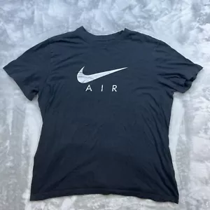 The Nike Tee Nike Air T-Shirt Uomo Taglia Large Nera Grande Logo Swoosh - Foto 1 di 6
