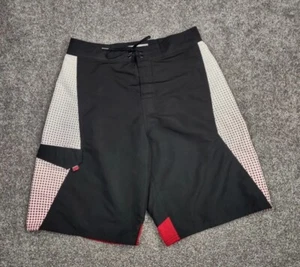 Anchor Blue Boardshorts Men 34 Black Red Polka Dot Tattoo Hybrid Swim Trunks - Picture 1 of 12