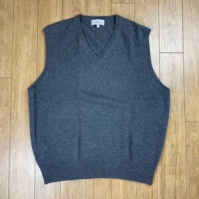 Neiman Marcus Vest Mens XL Gray Cashmere V Neck Pullover Sweater Soft - Image 1 of 4