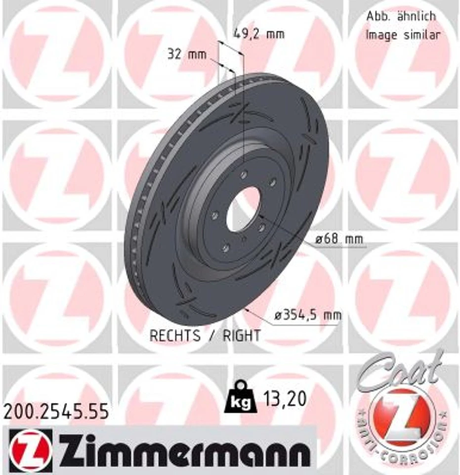 1x Disco de freno IMMERMANN NEGRO Z 200.2545.55 para NISSAN 370Z Z34 Roadster VVEL - Imagen 1 de 4