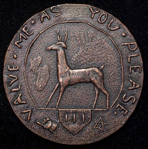 Moneda colonial de cobre Higley de 28 mm recuerdo moderno "1737" Granby, Connecticut - Imagen 1 de 2
