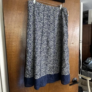 Gonna donna Coldwater Creek blu navy zebrata taglia L - Foto 1 di 12