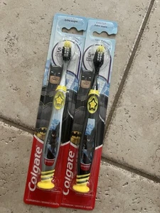 Colgate Kids Batman Extra Soft Toothbrush With Tongue Cleaner Ages 5+ Lot Of 2 - Picture 1 of 1