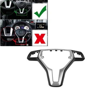Car Steering Wheel Cover Trim For Mercedes Benz E Class 2011-2016 Black + Chrome - Bild 1 von 12