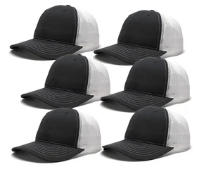 PACK de 6 gorras clásicas USA100 Trucker gorra de béisbol gris carbón lote - Imagen 1 de 8