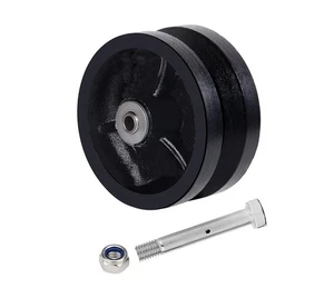 4"x1-1/2" Cast Iron V Groove Caster Wheel with Straight Roller Bearing Capaci... - Picture 1 of 7