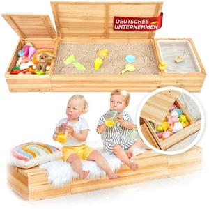 SCHRIMA® 4 in 1 Sandkasten aus lackiertem Massivholz - Wasserwanne und Staufach - Bild 1 von 7