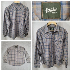Howler Brothers Harkers Flanellhemd Herren Large Frio kariert Pidgeon grau - Bild 1 von 24