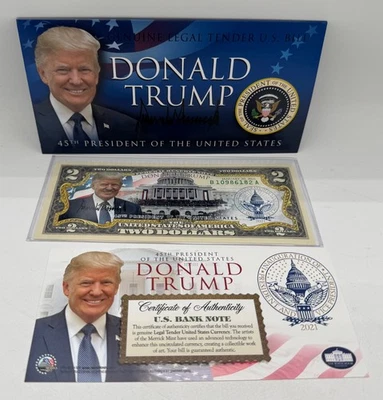 Donald Trump $2 Bill – 2021 Inauguration Edition Uncirculated Legal Tender w COA - Image 1 of 4