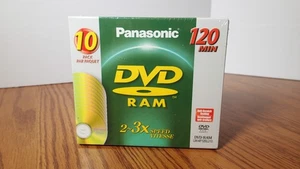 NEW Panasonic DVD-RAM LM-AF120LU10 2-3 speed 120min 4.7GB 10 PACK Sealed - Picture 1 of 3