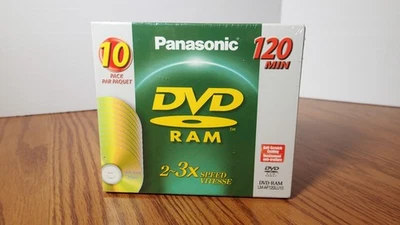 NEW Panasonic DVD-RAM LM-AF120LU10 2-3 speed 120min 4.7GB 10 PACK Sealed - Image 1 of 3
