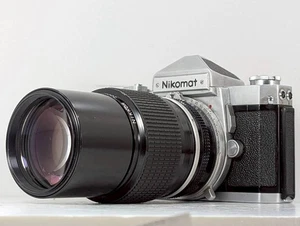 [Exc+3 READ] Nikon Nikomat FT Film Camera + Nikkor 200mm f/4 Non AI Lens JAPAN - Picture 1 of 24