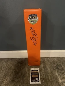 RICHARD SHERMAN SIGNED SEATTLE SEAHAWKS TOUCHDOWN PYLON JSA COA AUTO SUPER BOWL - Picture 1 of 2