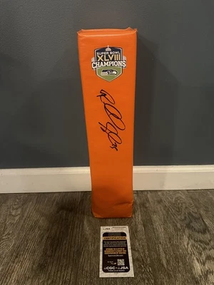 RICHARD SHERMAN SIGNED SEATTLE SEAHAWKS TOUCHDOWN PYLON JSA COA AUTO SUPER BOWL - Image 1 of 2