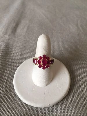 Ruby Cluster Ring Size 5 10K Yellow Gold - Image 1 of 4