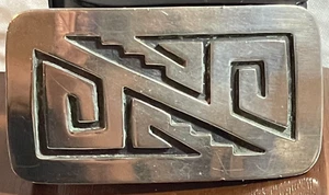Vintage Native American Navajo Sterling Silver Handmade Buckle 2 1/8" x 1 1/4" - Picture 1 of 11