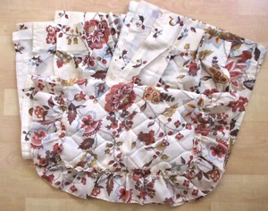 3-Pc Set Vtg 70s Autumn Floral Drapes Curtains & Pillow Sham Semi-Sheer 46 x 84 - Picture 1 of 9