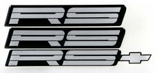 for 82-92 RS Rocker Panel & Rear Bumper Emblems Car Badge Set of 3 9192RS Silver