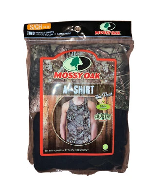 Small Mossy Oak 2-pack A-shirt break up country black and camo Men’s NIP - Image 1 of 3