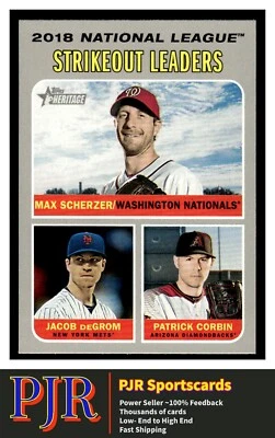 2019 Topps Heritage #71 deGrom/Corbin/Scherzer Mets/Diamondbacks/Nationals - Image 1 of 2