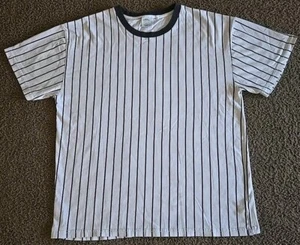 Blau weiß gestreiftes Baseball T-Shirt Herren Kurzarm Größe L Urban Outfitters - Bild 1 von 6