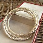 REALLY STUNNING STERLING SILVER RUSSIAN TWISTED WEDDING  BANGLE FULLY HALLMARKED
