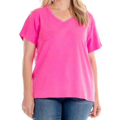 FRESH PRODUC XXL Cosmos ROSA $56 Logotipo Femenino Acanalado Cuello en V Algodón Bebé Acanalado Top Nuevo con Etiquetas Foto 1 de 4