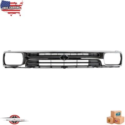 Fits 1992-1995 Toyota Pickup Front Grille Chrome Shell w/ Black Insert TO1200128 Foto 1 de 4