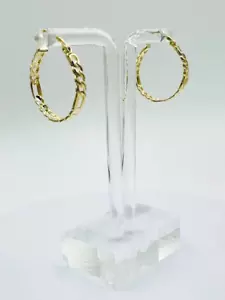 Solid 14k Yellow Gold Designer Loop Earring with Box 884-361 - Picture 1 of 6