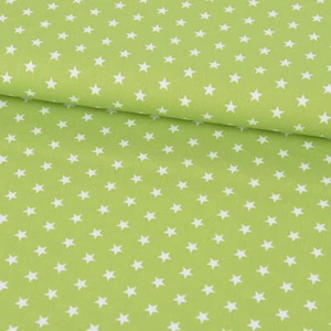 Baumwollstoff Sterne ca. 1x1cm lime grün weiß 1,40m Breite - Bild 1 von 7