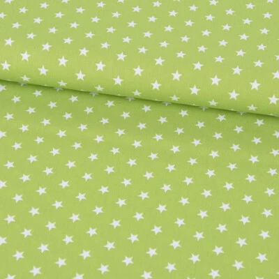 Baumwollstoff Sterne ca. 1x1cm lime grün weiß 1,40m Breite - Bild 1 von 4