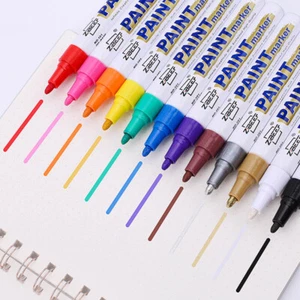1-12 wasserfester Permanent Lack Marker Stift für Auto Reifen Profil Gummi Metall - Bild 1 von 24