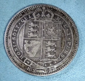 1887 GREAT BRITAIN 6 PENCE - ESTIMATED VF+/- COND. - FREE US / $12.50 WORLD SHIP - Picture 1 of 2