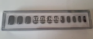 STATIC Nails Reusable Pop-on Manicure, Dark Room (Black) Square NIB - Picture 1 of 4
