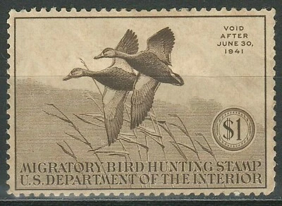 USA 1941 Duck stamp $1 ☀ Scott RW7 ☀ MH OG - Image 1 of 2