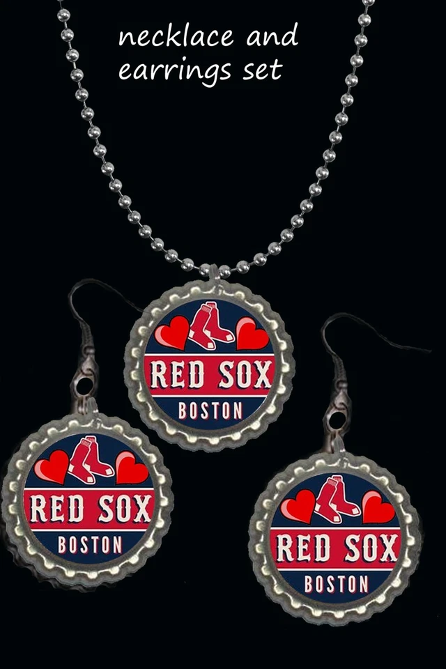 Boston Red Sox Pendientes y Collar Conjunto Gran Regalo Muy Lindo Foto 1 de 1