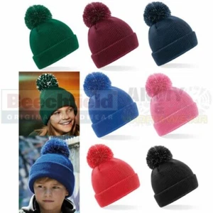 Niños Gorro con Pompón Beechfield Infantil Reflectante Cálido de Invierno Liso - Bild 1 von 10