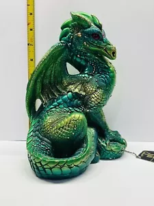 Windstone Editions 1986 Pena Green Blue 9" Male Dragon, Retired w/Tag NMint. A10 - Picture 1 of 15