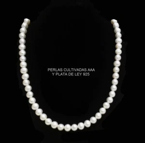 COLLAR de PERLAS CULTIVADAS AAA y PLATA de LEY 925 CON ESTUCHE. Calidad y Precio - Imagen 1 de 3