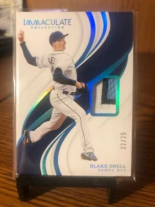 2019 Panini Immaculate Baseball Blake Snell 3 Color Patch card # /25 Rays - Picture 1 of 3