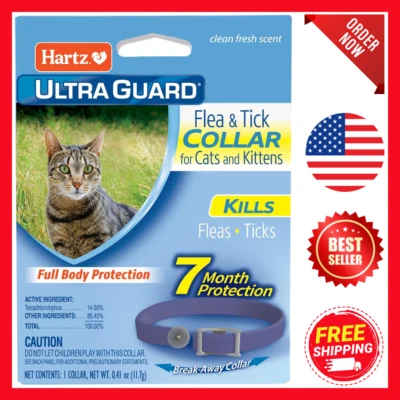 BRANDED Hartz UltraGuard Purple Flea & Tick Collar for Cats and Kittens - 7 Month Protec