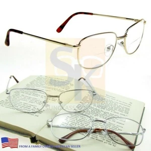 BIFOCAL READING GLASSES Quality Metal MENS SPRING HINGES, Oversized Bifocal - Picture 1 of 23