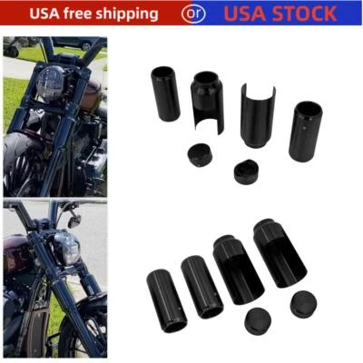 Juego de botas de cubierta de horquilla completa negra brillante 6 piezas para Harley Softail Breakout 2018-2023 Foto 1 de 4