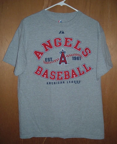 MLB California Angels Baseball Adult Medium Majestic Brand T-Shirt Cover