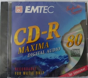BASF EMTEC CD-R AUDIO MAXIMA 80 MINS / Music CDR Blank Recordable Disc – NEW - Picture 1 of 5