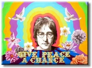 Cuadro de John Lennon - Give Peace A Chance sobre lienzo estirado, decoración de arte de pared, R - Imagen 1 de 8