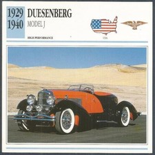 EDITO-SERVICE S A 1991 CLASSIC CARS-1929-1940-DUESENBERG MODEL J